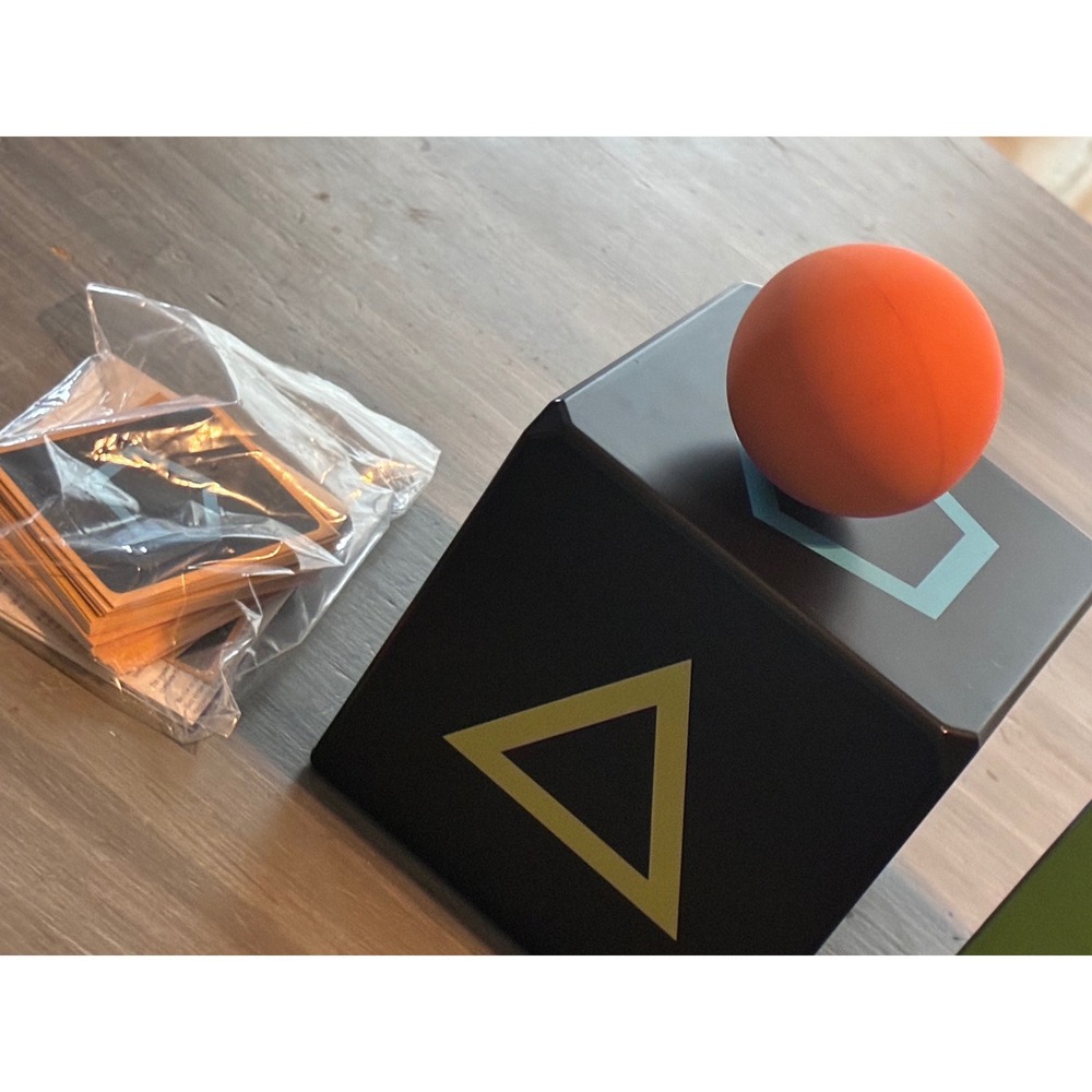 Komboid Wrist Twisting Bounce Cube Skill Game with Cards and Ball Black